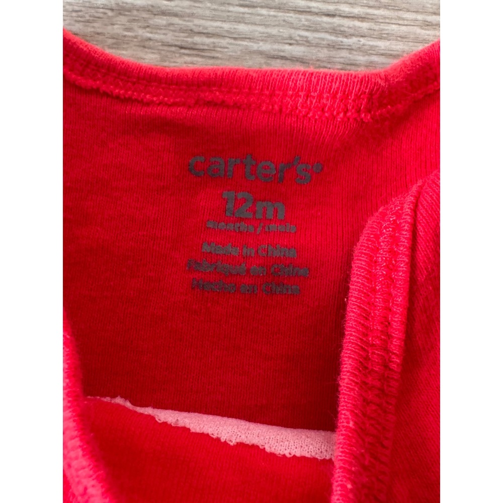 Carters Baby Boy Red Football Great Catch Short Sleeve Bodysuit 12M - Picture 2 of 3